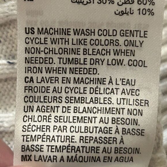 Karen Scott Women's Size Large Cable-knit Sweater In White Speckle - Picture 5 of 5